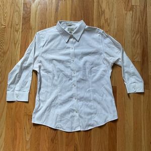 L.L. Bean White Dress Shirt Size M